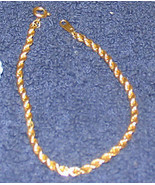 Vintage &#39;80&#39;s Costume Jewelry Goldtone Rope Bracelet - £4.68 GBP
