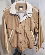 Descente International Collection Tan / Beige Full Zip Windbreaker Jacke... - $54.39