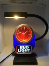 1991 Bud Light Cash Register Bar Top Clock &amp; Lamp Budweiser - £74.18 GBP