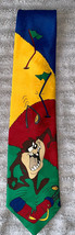Vintage Men Necktie Neck Tie Looney Tunes Taz Tasmanian Devil Golf Golfing 1996 - £13.58 GBP