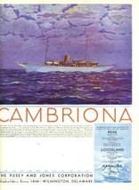 Yacht Cambriona Magazine Ad The Pusey &amp; Jones Corp. Wilmington DE 1930&#39;s  - £14.01 GBP