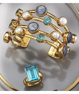 Smithsonian Bahamas Topaz &amp; Kyanite Bracelet &amp; Ring Jewelry Set (JT3) - £62.53 GBP
