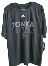 Mens T- Shirt Size M Adidas Climalite With Print on It, Tonka United, Black.  - £15.81 GBP