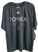 Mens T- Shirt Size M Adidas Climalite With Print on It, Tonka United, Bl... - $19.79