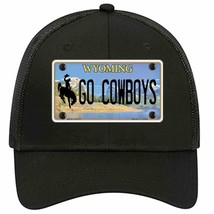 Go Cowboys Wyoming Novelty Black Mesh License Plate Hat - £21.67 GBP