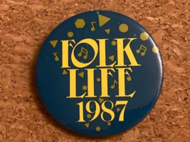Vintage 1987 Seattle Washington Folk Life Festival Pinback Pin 2.25&quot; - $6.08