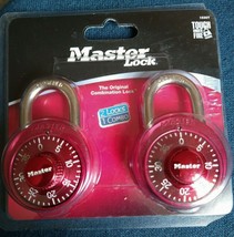 Master Lock 1530T 2 PACK SAME Combination Padlock Metallic RED Combo - $10.88