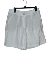 Loft Women&#39;s Shorts Bermuda Summer Linen Blend Hi-Waited White Sz. 6 NWT - £14.87 GBP