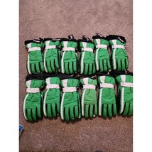 Wholesale Bulk Lot 12 Pairs Women&#39;s Waterproof Winter Snow Ski Gloves Green - £39.75 GBP