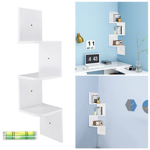 3 Tiers Wall Mount Corner Shelf Display Shelves Organizer Gradienter For Office - £43.95 GBP