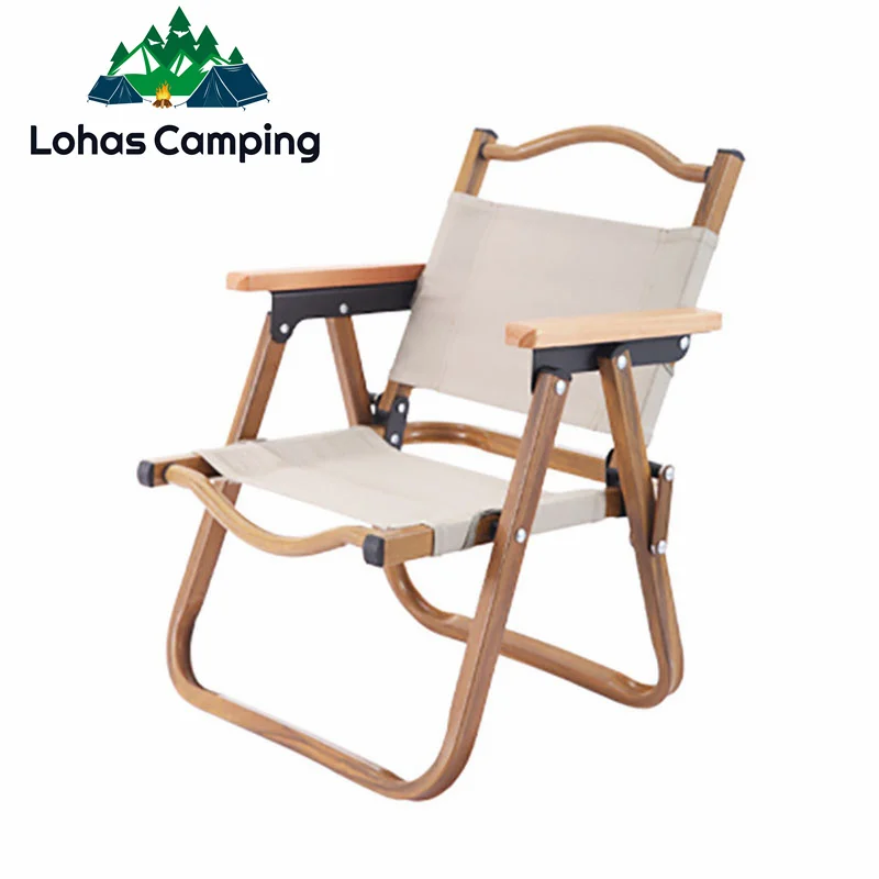 Portable outdoor camping chair wood grain folding chairs camping equipment comite chair thumb200