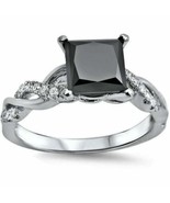 2.50Ct Simulated Diamond Twisted Engagement Ring 14K White Gold Plated S... - £87.04 GBP