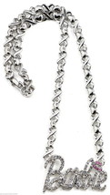 Hearts &amp; Kisses New Barbie Crystal Rhinestone18 Inch Pendant ID Necklace  - £23.97 GBP