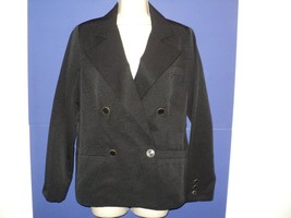 CAbi Blazer Size 6 Small, Black Double Breasted, Lined, Cotton Polyester, Jacket - £15.34 GBP