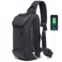 Men Fashion Anti-theft Lock Multifunction Shoulder Bags USB Charging Sling Cross - £63.03 GBP