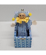 JACK IN THE BOX COMPANY English Handmade Wooden Toy Jester Vintage Blue Box - €21,59 EUR