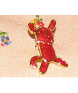 Vintage Costume Jewelry Goldtone/Red Cat Pin/Tie Tack - £4.19 GBP