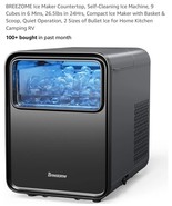 Ice Maker countertop Portable Ice Machine Self-Cleaning, 9 Cubes in 6 Mins, - $147.52 CAD