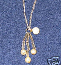 Vintage Costume Jewelry Goldtone &amp; Faux Pearl Necklace - $5.00