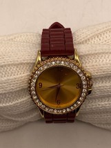 EUC Women&#39;s Maroon Silicon Watch with Rhinestones - £7.79 GBP