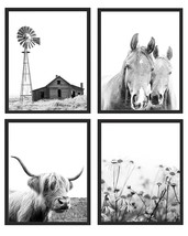 Windmill, Daisies, Highland Cow, And Horses 8X10 Rustic Boho Cottage Country - £51.89 GBP