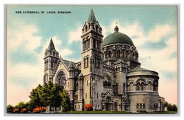 New Catholic Cathedral St Louis Missouri MO UNP Linen Postcard Z2 - £3.09 GBP