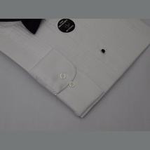 Men's Tuxedo shirt MILANI Wing Tip Formal Pleated Front After Six Wedding White image 4