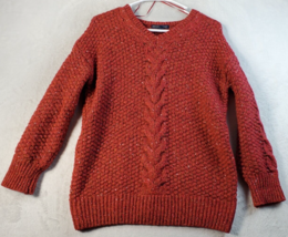 Adrienne Vittadini Sweater Womens Size Large Red Polyester Long Sleeve V Neck - £13.01 GBP