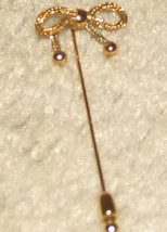 Vintage Costume Jewelry Goldtone Bow Stick Pin - £3.96 GBP