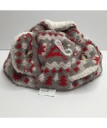 Pet Dog Trapper Hat Red Reindeer Sherpa XS Small Gray White Warm - £15.72 GBP