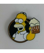 The Simpsons Homer Drinking beer Enamel Hat Label Pin  1” - £5.07 GBP