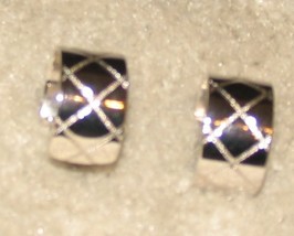Vintage Costume Jewelry Silvertone Hoop Pierced Earrings - $6.50 CAD