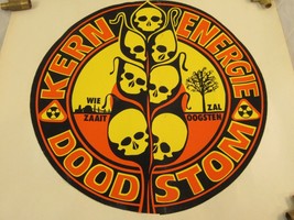 Anti-Nuclear Nuke Large Decal Sticker Vintage Dutch Kernenergie  - $58.04