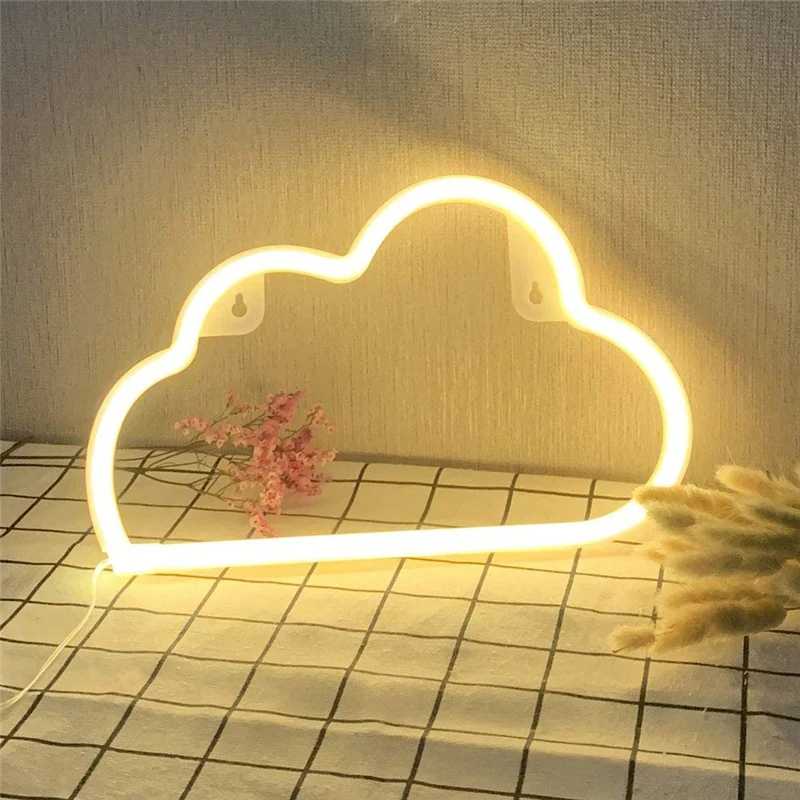 LED Cloud Camping Light Neon Sign Bedroom Decor Night Lamp for Tent Home Rooms - £16.29 GBP