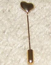 Vintage Costume Jewelry Goldtone Heart Stick Pin - $4.59