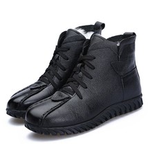 Women Snow Boots Winter Warm Shoes Genuine Leather Thick Ankle Boots For Women F - £61.21 GBP
