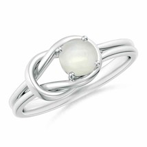 ANGARA 5mm Natural Moonstone Solitaire Infinity Knot Ring in Sterling Silver - £180.94 GBP+