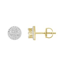 0.33cttw Diamond Round / Baguette Stud Earrings 10k Yellow Gold Screw back - $472.23