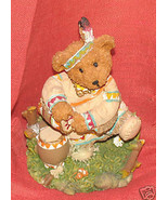 Teddy Bear Thanksgiving Indian Statue - approx.4&quot; tall - £0.78 GBP