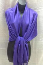 Dark Purple Women Soft Pashmina Classic Solid Cashmere Scarf Stole Wrap - £14.84 GBP