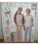 McCall&#39;s 3814 NY Junior Sz 11/12-17/18 Nightgown, Top, Jumpsuit, Pants a... - $6.72