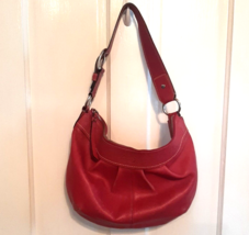 Coach Soho Pleated Handbag Leather Magenta Pink Hobo Shoulder # F13731 - £43.95 GBP