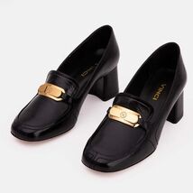 The Victoria Black Leather Block Heel Pump Women Shoe image 2