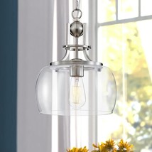 WUZUPS Chandelier Rustic Farmhouse Industrial Round Pendant LED Brushed Nickel - £33.67 GBP