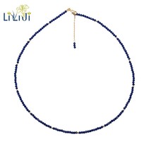 Lii Ji Lab-Created Sapphire 2mm 925 Sterling Silver 18K Gold Plated Choker Spark - £37.66 GBP