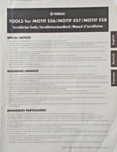 Yamaha Tools for MOTIF ES6 MOTIF ES7 MOTIF ES8 Original Installation Boo... - $9.89