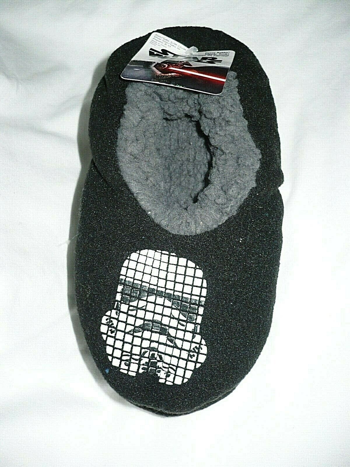 Star Wars Fuzzy Babba Slipper Socks Size S/M Black 1 Pair Gripper Bottoms - $11.17