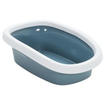 Cat Litter Tray White and Blue 58x39x17 cm PP - £19.64 GBP