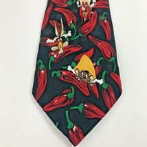 Looney Tunes Mania 1995 Vintage Necktie Tie Chili Peppers 100% Silk - 73469 - $8.60