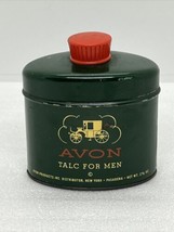 VINTAGE AVON 1940&#39;s / 50&#39;s TALC  FOR  MEN  CONTAINER with TALC Green Tin... - £9.13 GBP